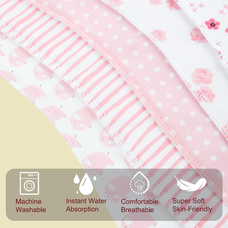 Benoxine 2-in-1 Burp Cloths and Baby Bibs - 6 Pack Large Super Absorbent Soft Cotton Burping Cloths for Spit Up, 3 Layers Thick Baby Burp Rags for Girls & Boys - Image 4